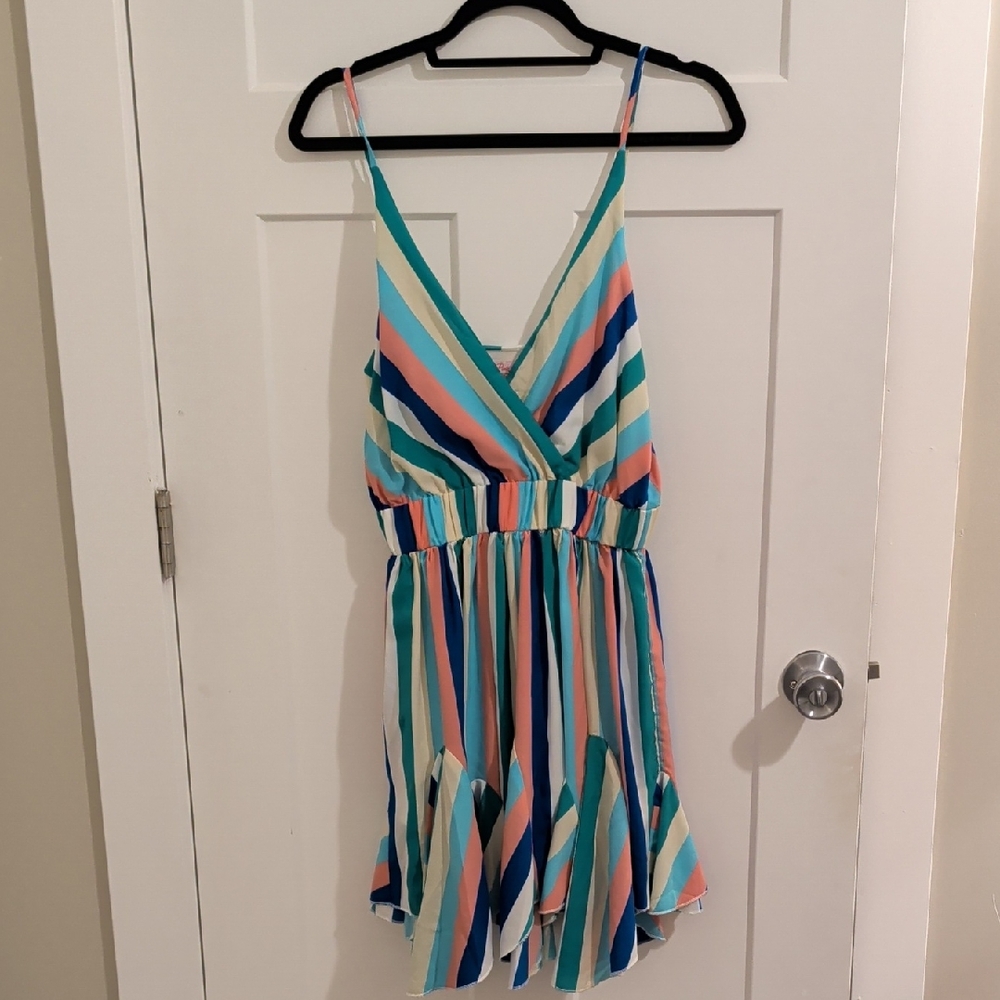 Pink Lily Colorful Striped Kids Romper